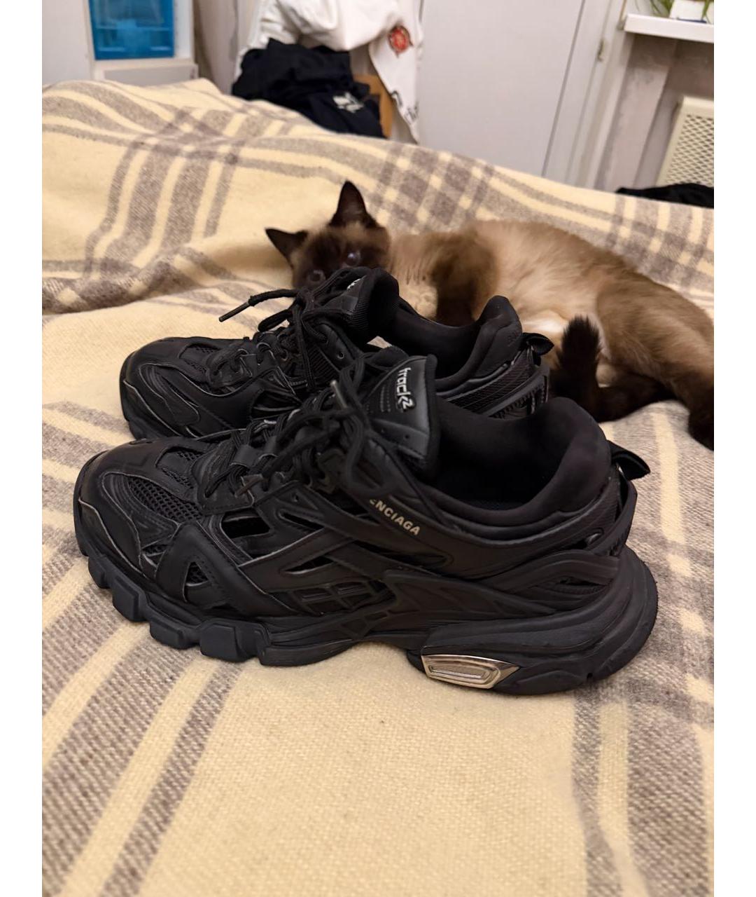 BALENCIAGA Черные текстильные низкие кроссовки / кеды, фото 8