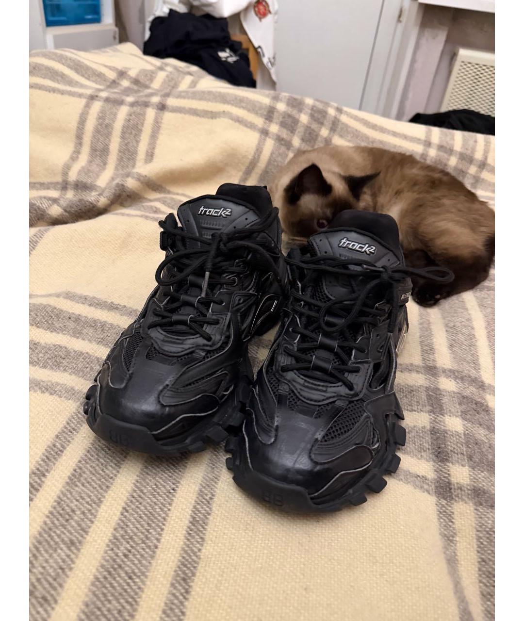 BALENCIAGA Черные текстильные низкие кроссовки / кеды, фото 2