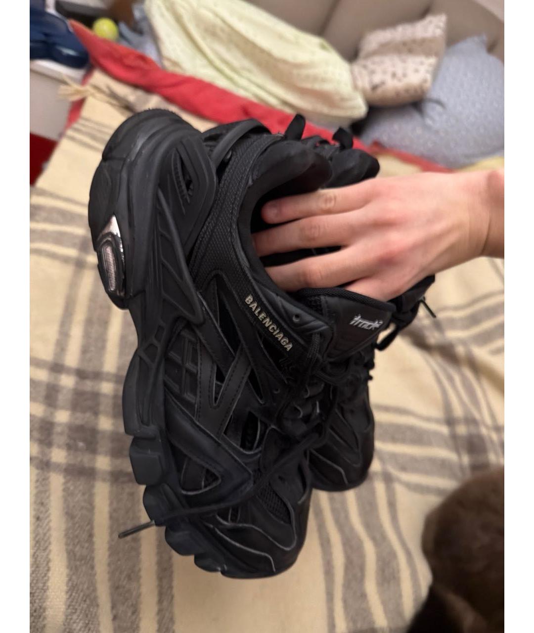 BALENCIAGA Черные текстильные низкие кроссовки / кеды, фото 3