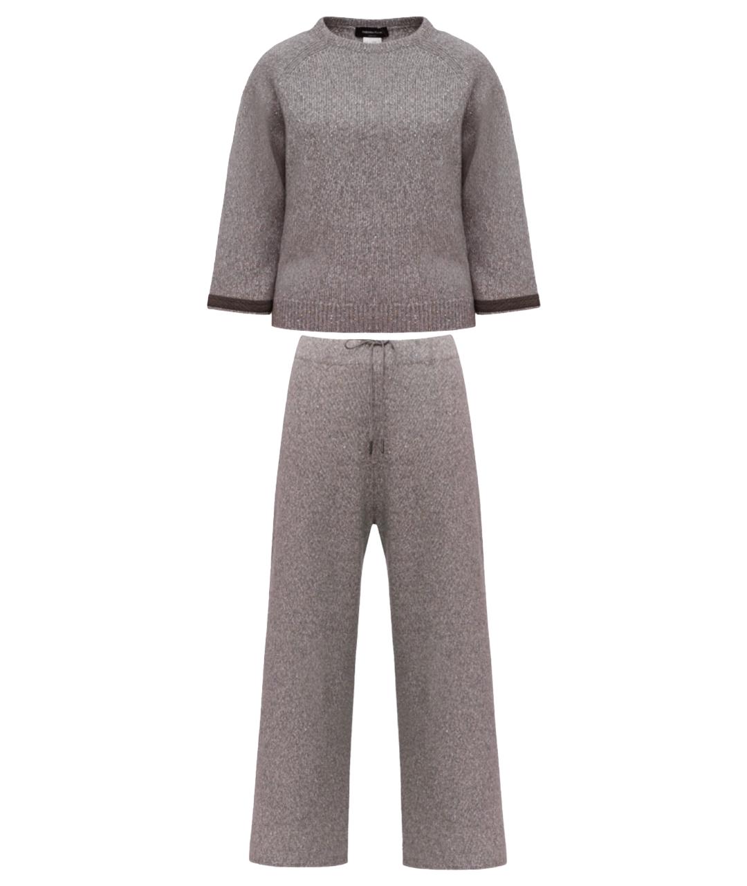 FABIANA FILIPPI Серый кашемировый костюм с брюками, фото 1