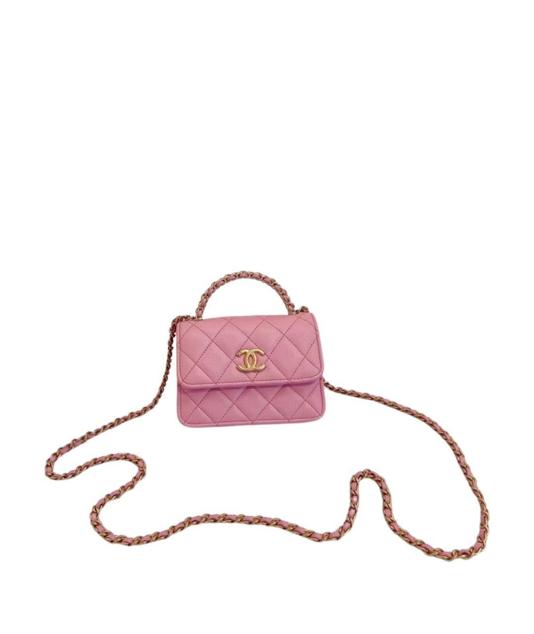 CHANEL Розовая кожаная сумка через плечо, фото 1