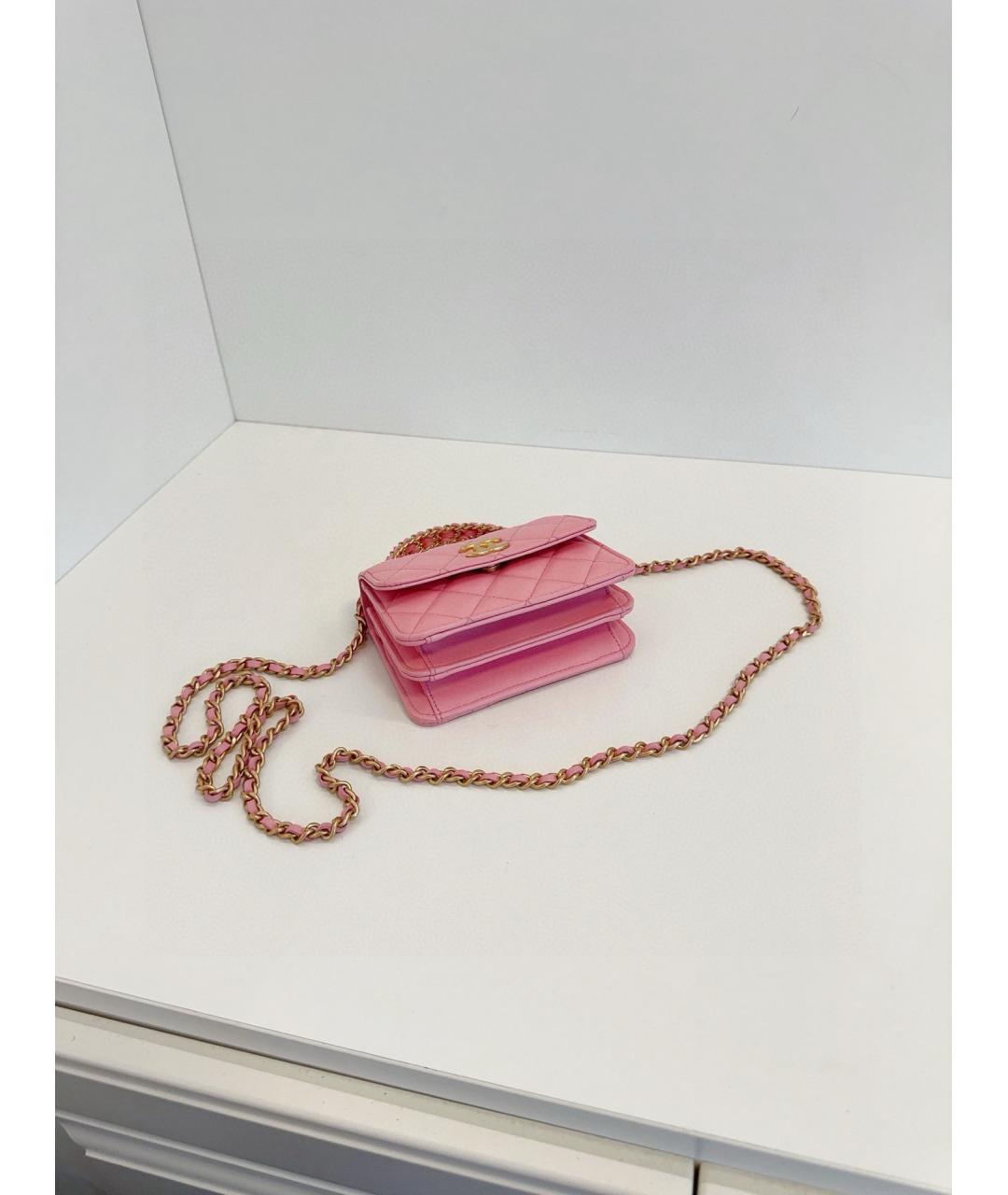CHANEL Розовая кожаная сумка через плечо, фото 4