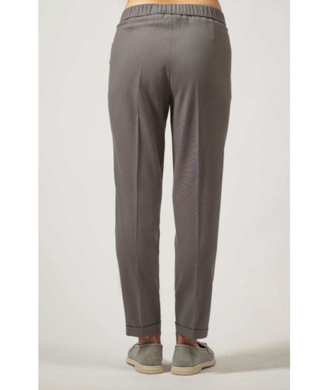 FABIANA FILIPPI Серые полиамидовые брюки узкие, фото 2