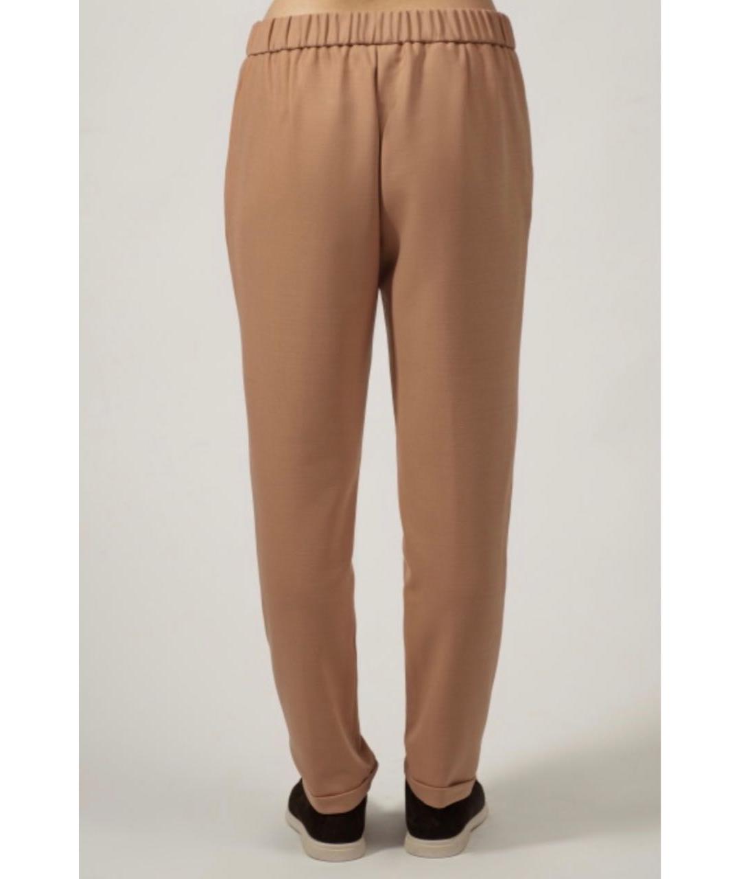 FABIANA FILIPPI Бежевые полиэстеровые брюки узкие, фото 4
