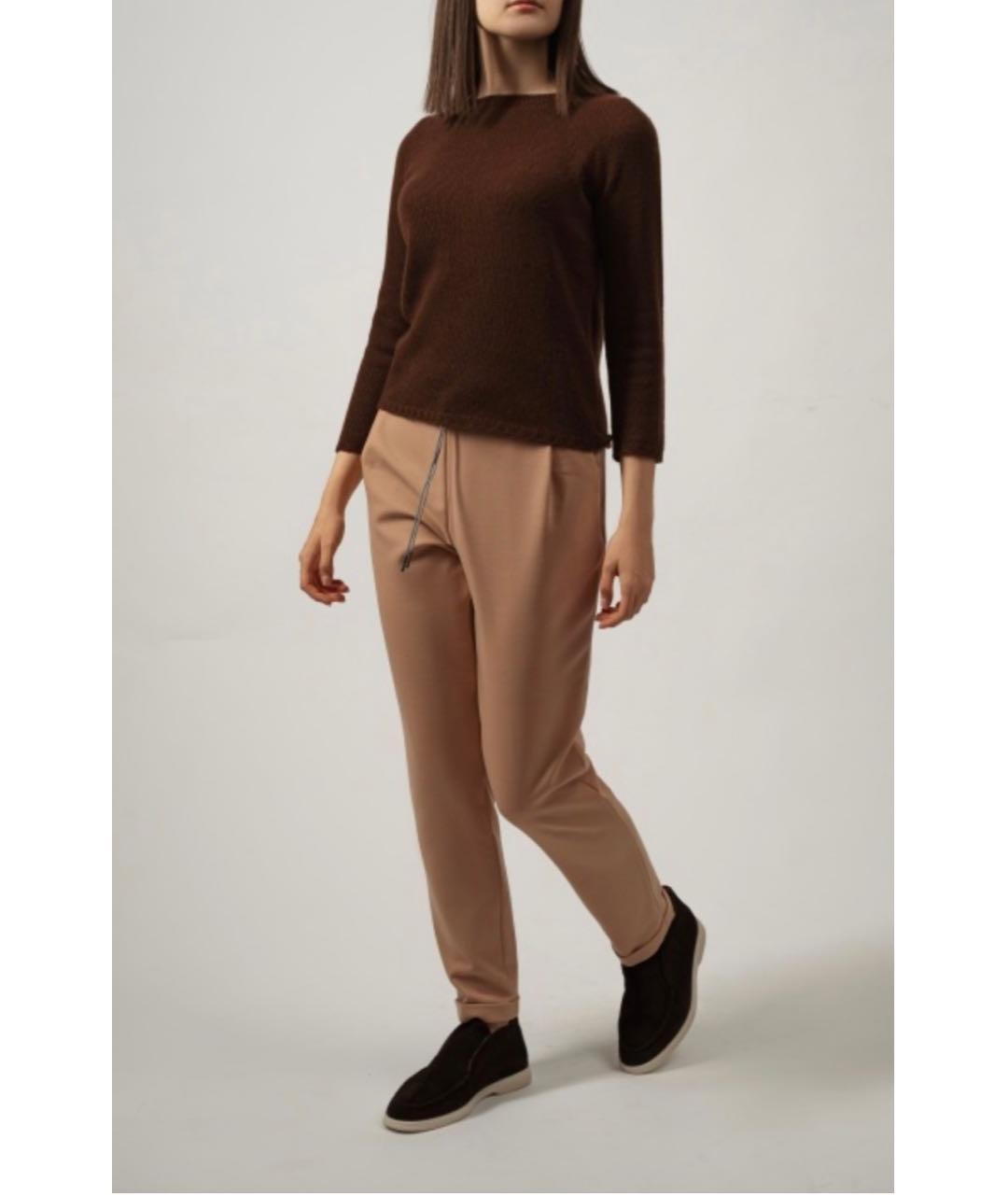 FABIANA FILIPPI Бежевые полиэстеровые брюки узкие, фото 2