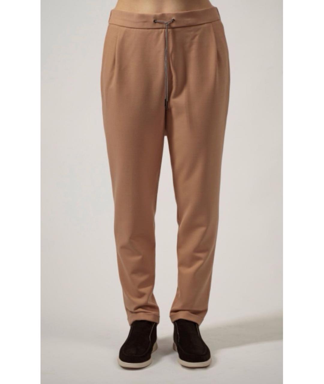 FABIANA FILIPPI Бежевые полиэстеровые брюки узкие, фото 3