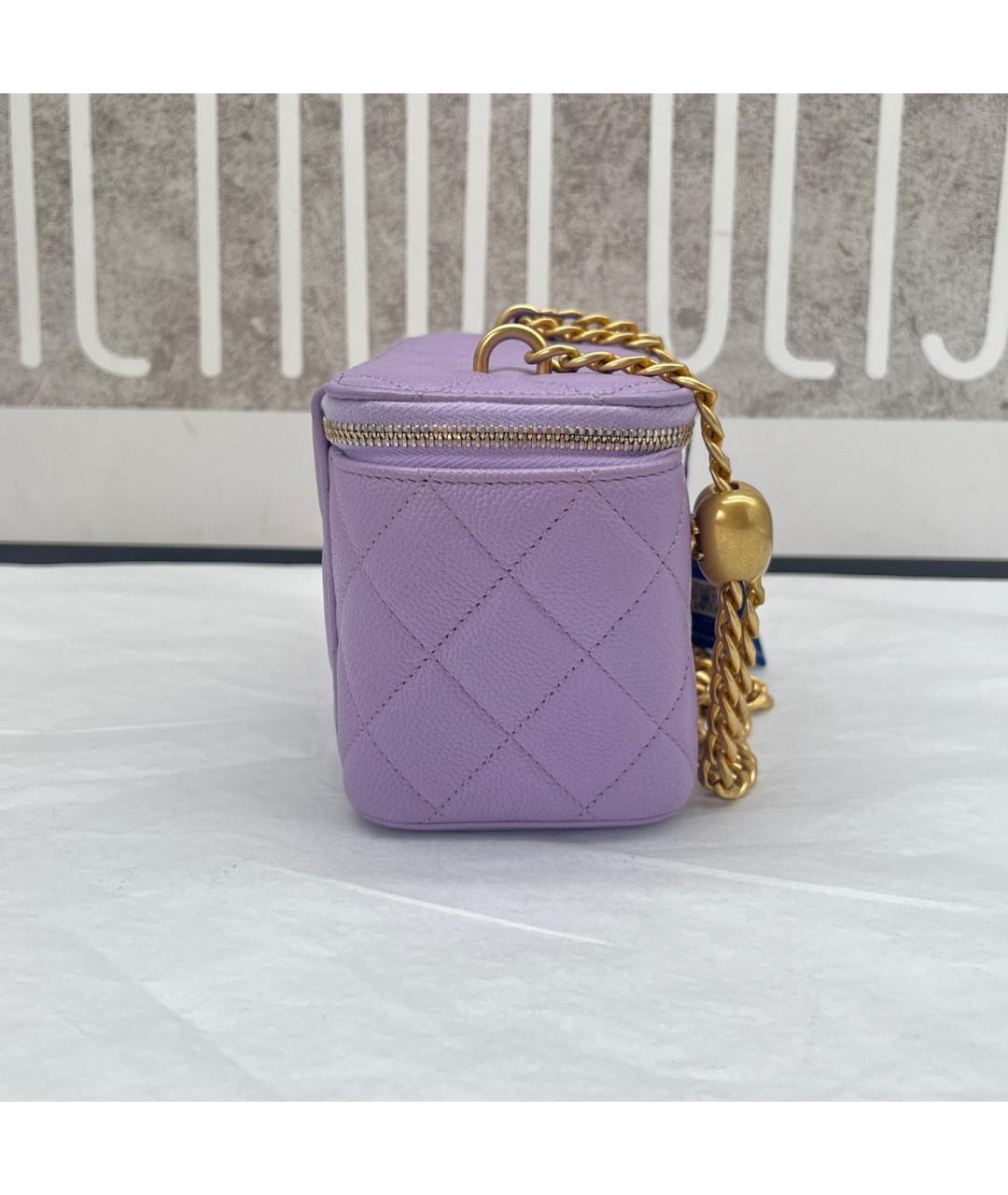 CHANEL Фиолетовая кожаная сумка через плечо, фото 4