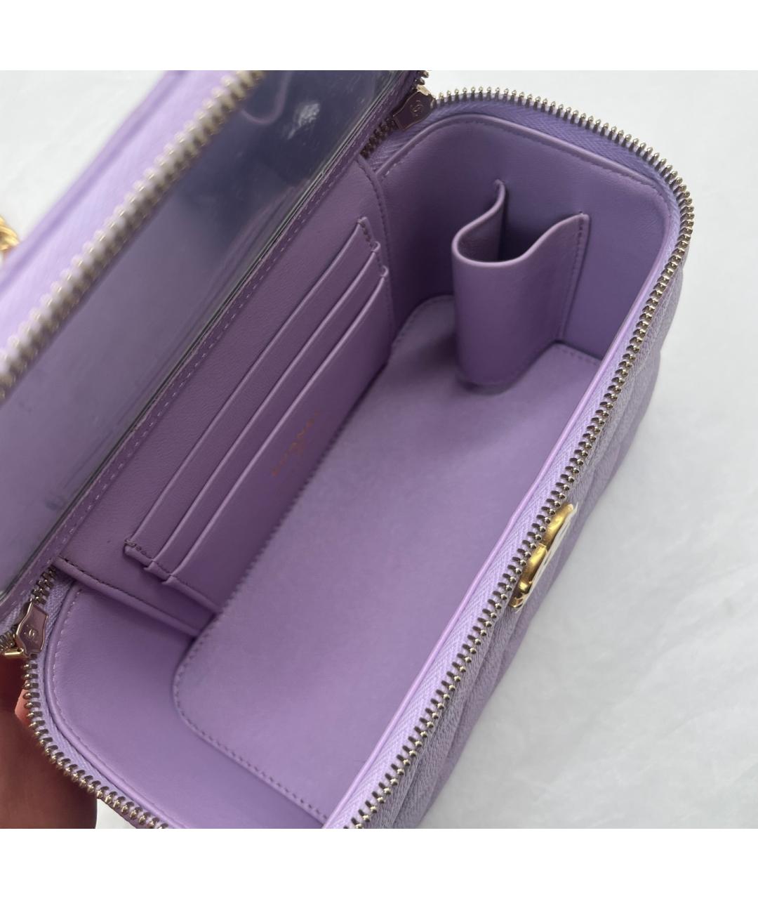 CHANEL Фиолетовая кожаная сумка через плечо, фото 9