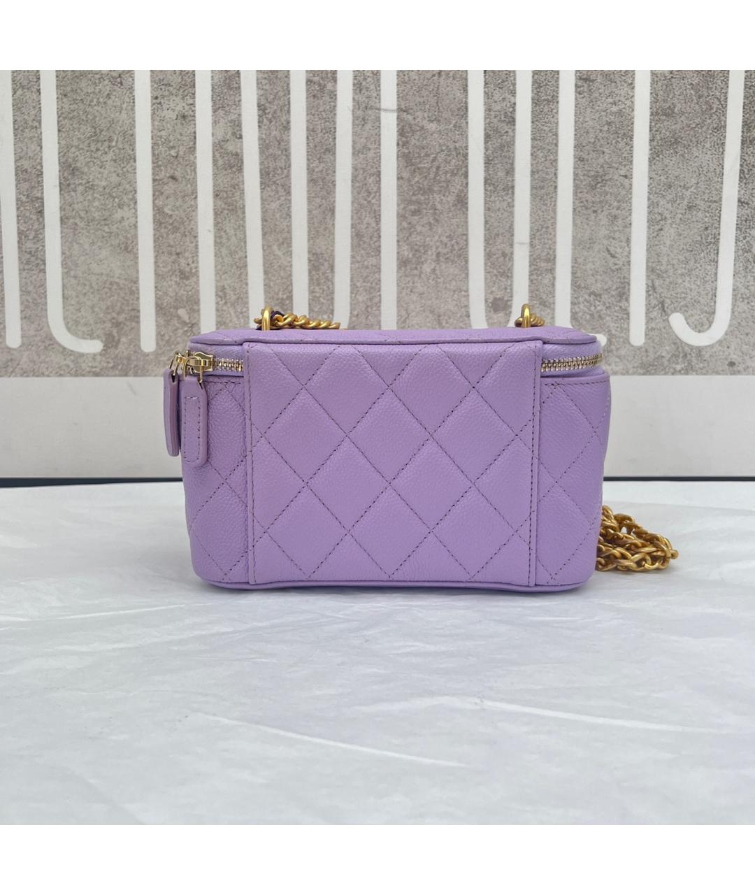 CHANEL Фиолетовая кожаная сумка через плечо, фото 2