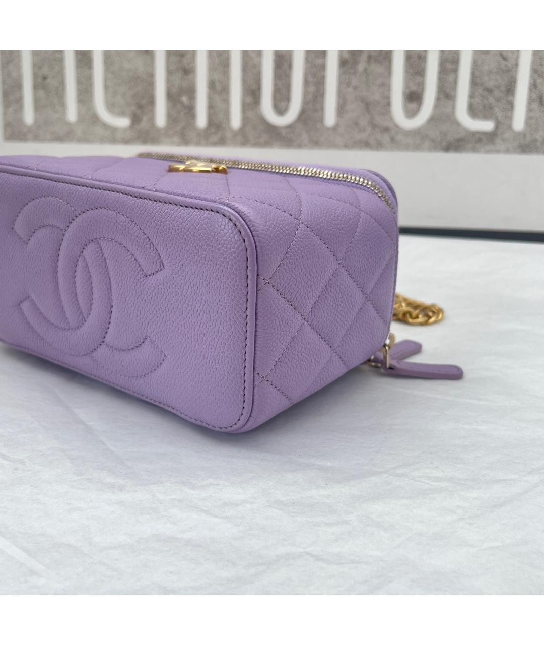 CHANEL Фиолетовая кожаная сумка через плечо, фото 7