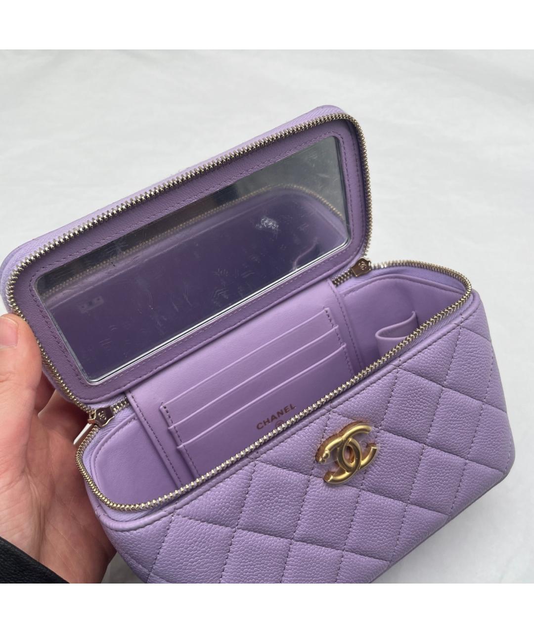 CHANEL Фиолетовая кожаная сумка через плечо, фото 8