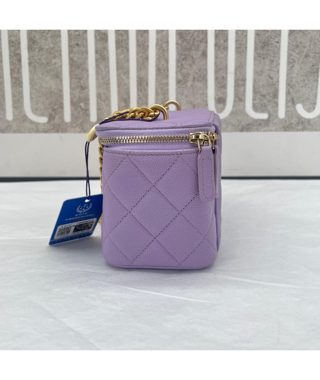 CHANEL Фиолетовая кожаная сумка через плечо, фото 3