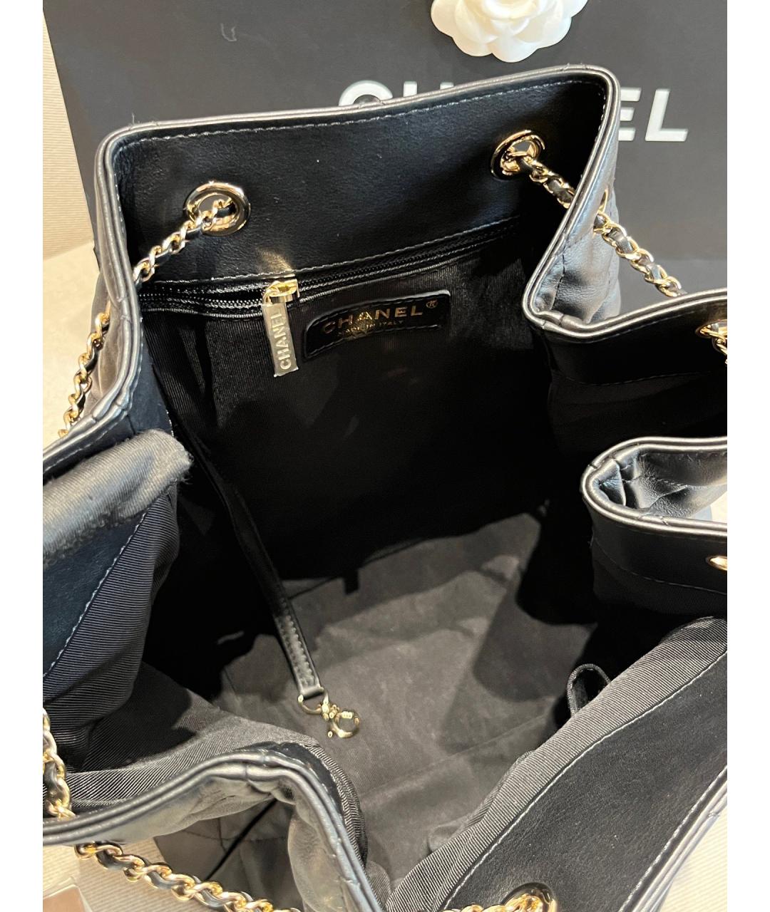 CHANEL Черная кожаная сумка через плечо, фото 6