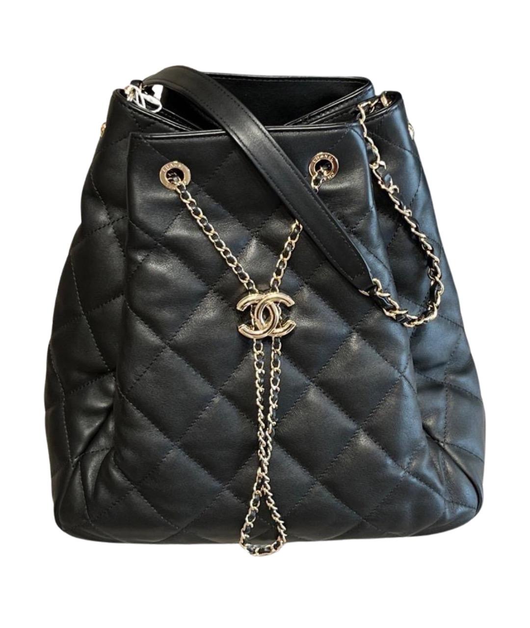 CHANEL Черная кожаная сумка через плечо, фото 1