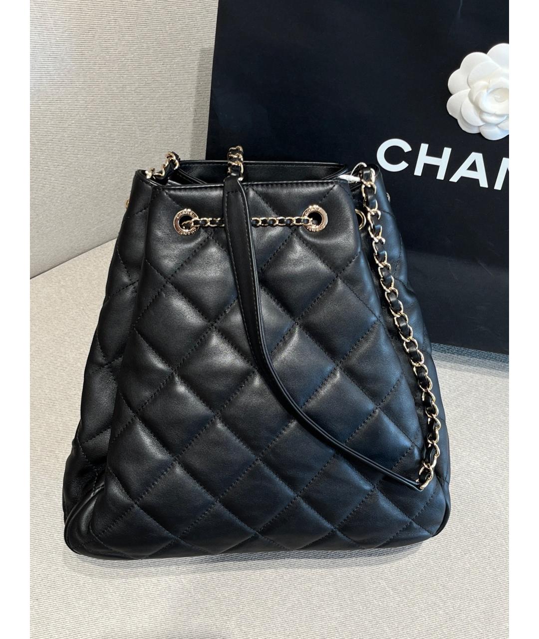 CHANEL Черная кожаная сумка через плечо, фото 2