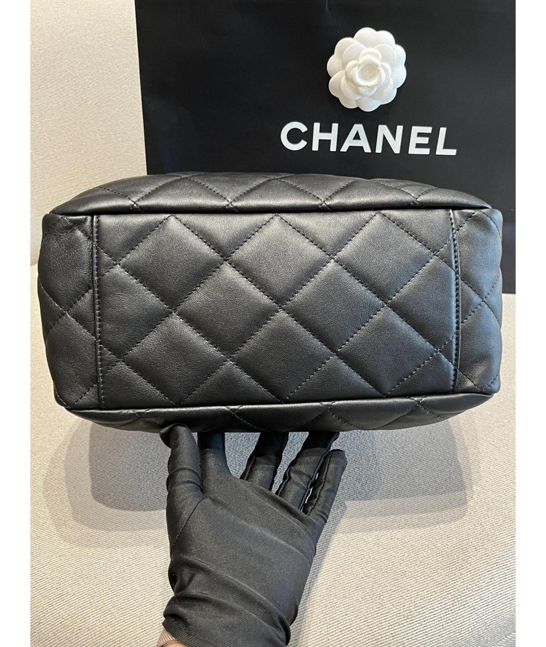 CHANEL Черная кожаная сумка через плечо, фото 5