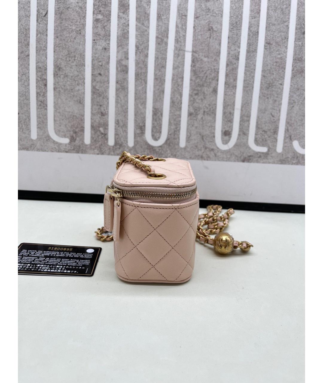 CHANEL Розовая кожаная сумка через плечо, фото 2