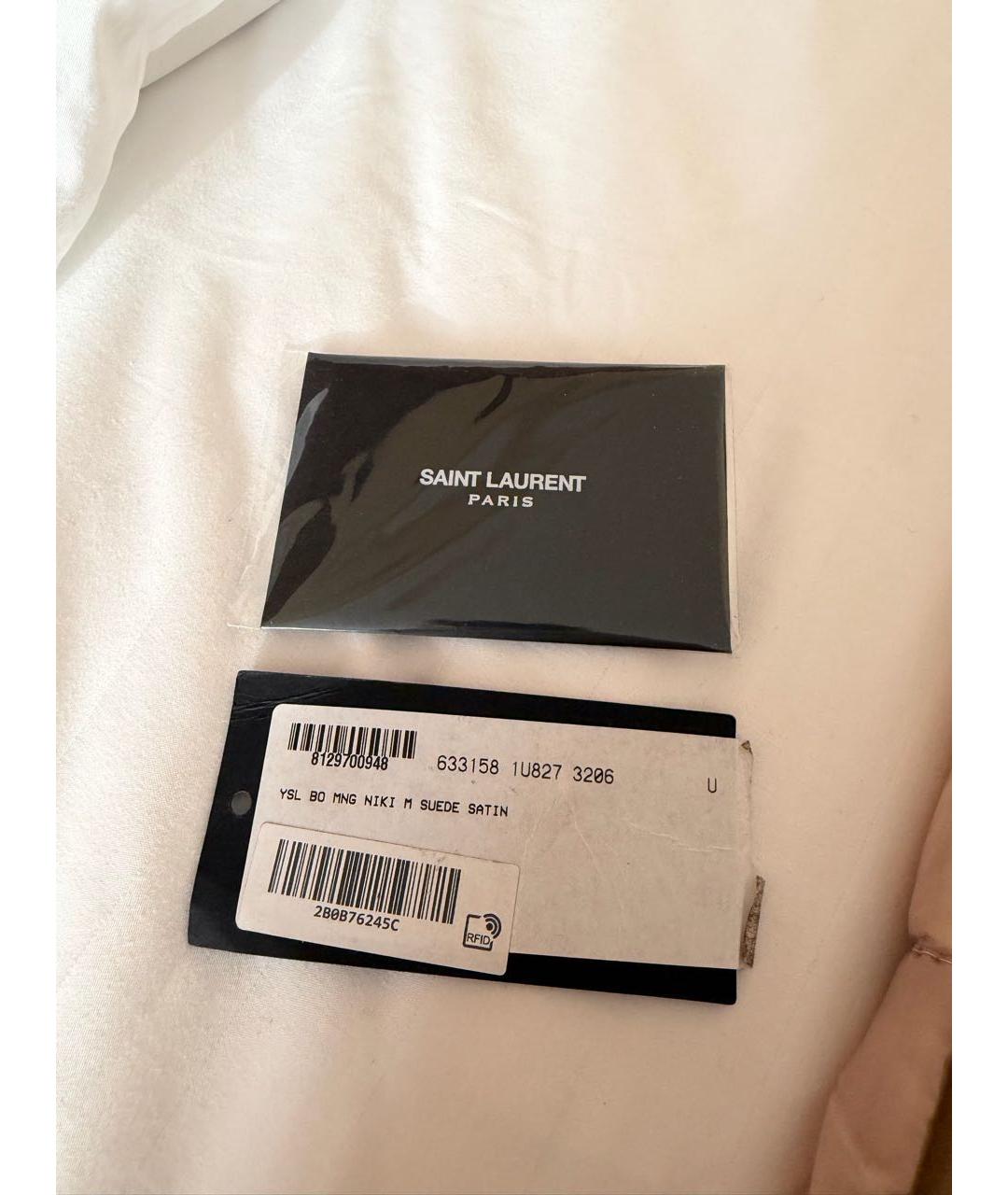 SAINT LAURENT Хаки замшевая сумка через плечо, фото 8