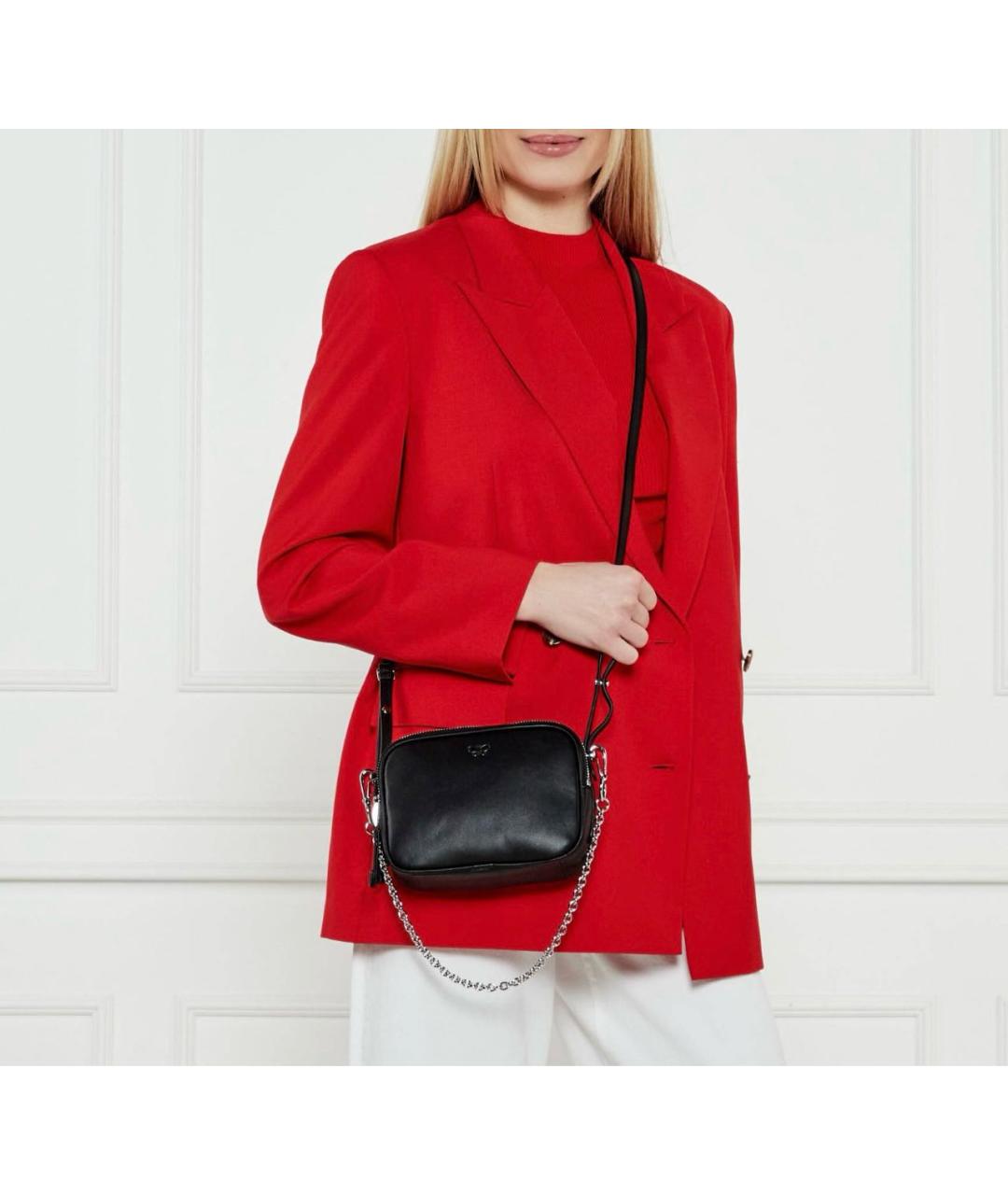 WEEKEND MAX MARA Черная кожаная сумка через плечо, фото 5