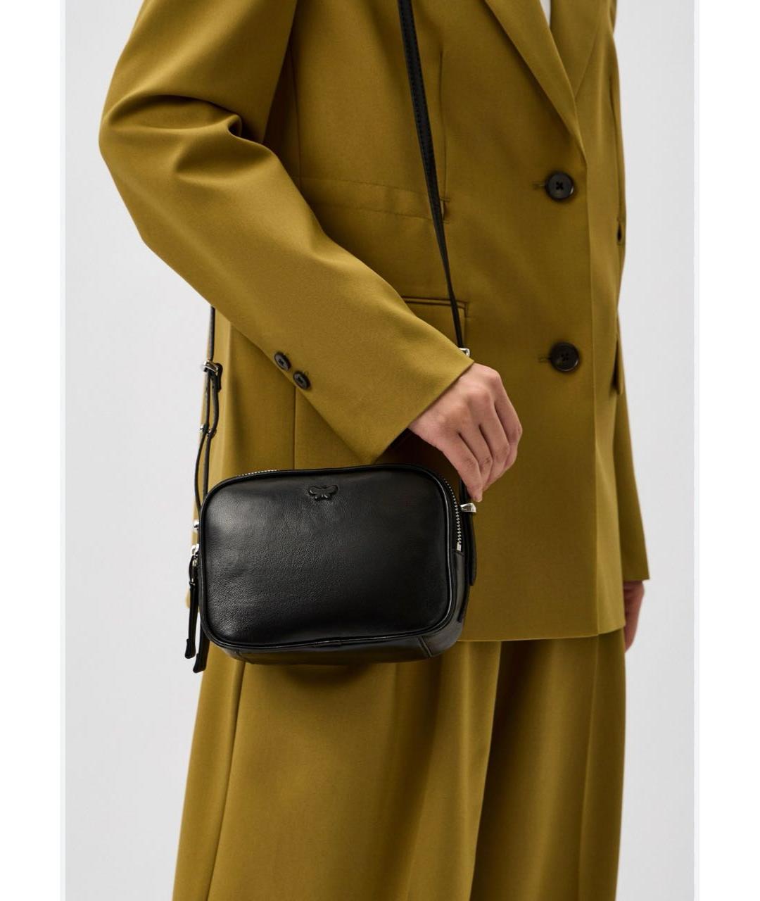 WEEKEND MAX MARA Черная кожаная сумка через плечо, фото 6