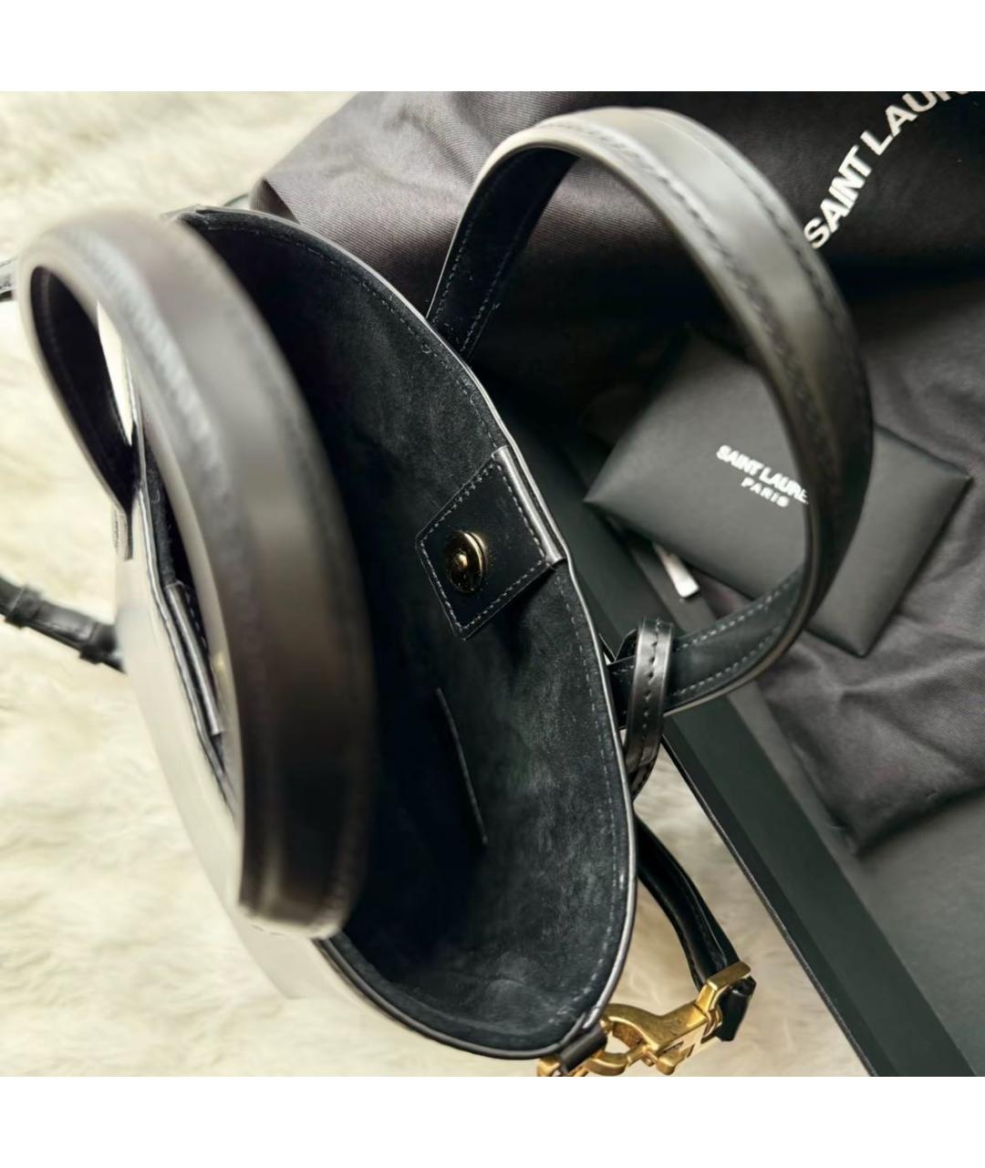 SAINT LAURENT Черная кожаная сумка через плечо, фото 3