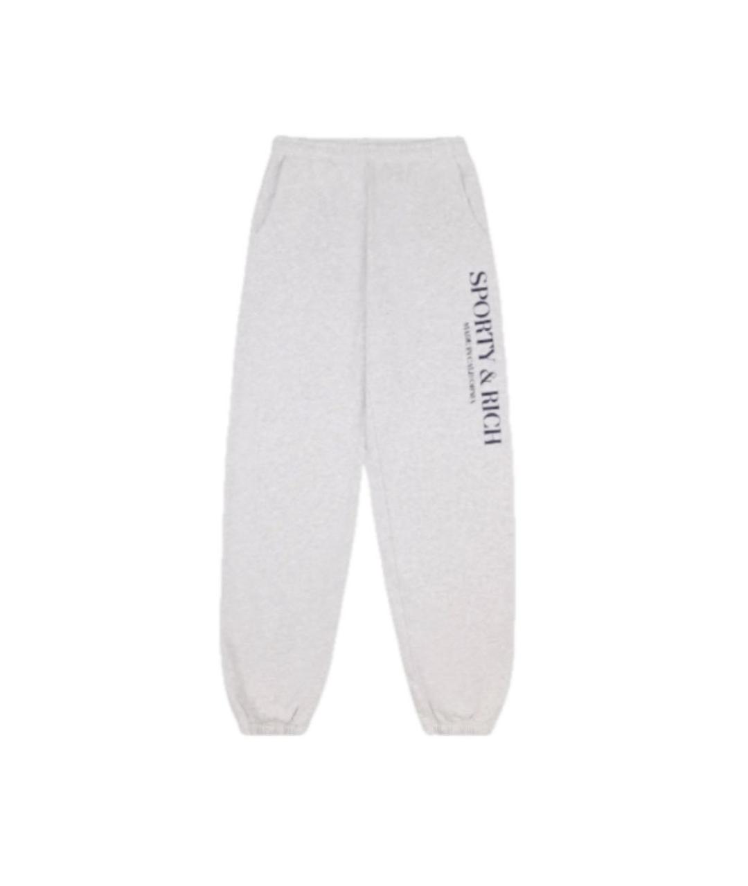 SPORTY AND RICH Серые хлопковые спортивные брюки и шорты, фото 9