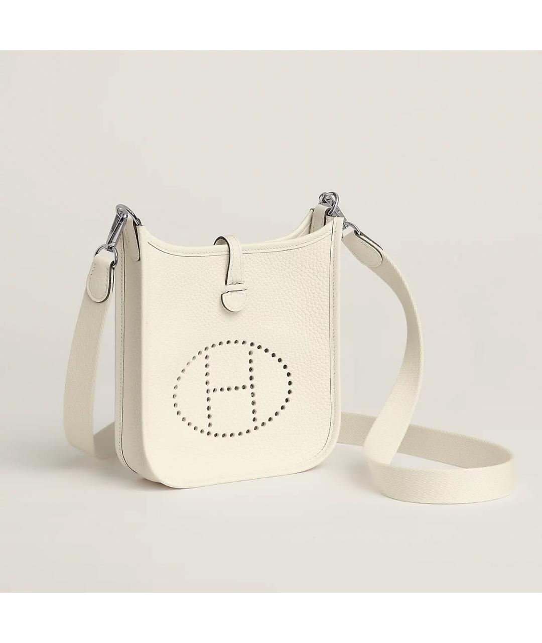 HERMES Белая кожаная сумка через плечо, фото 2