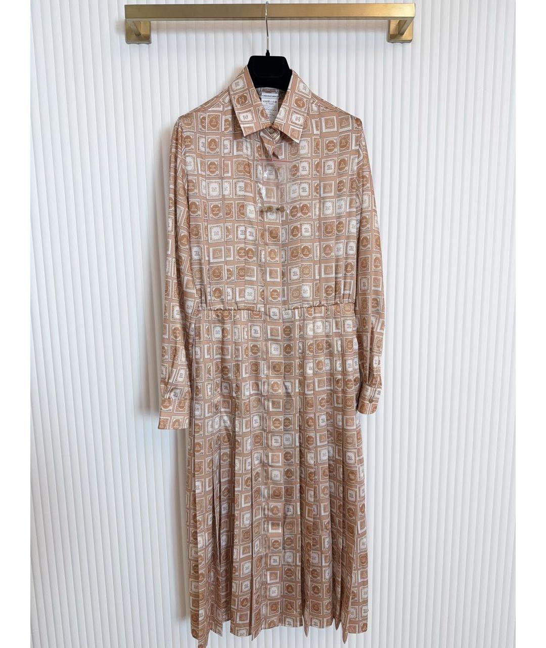 MAX MARA Бежевое полиэстеровое коктейльное платье, фото 7