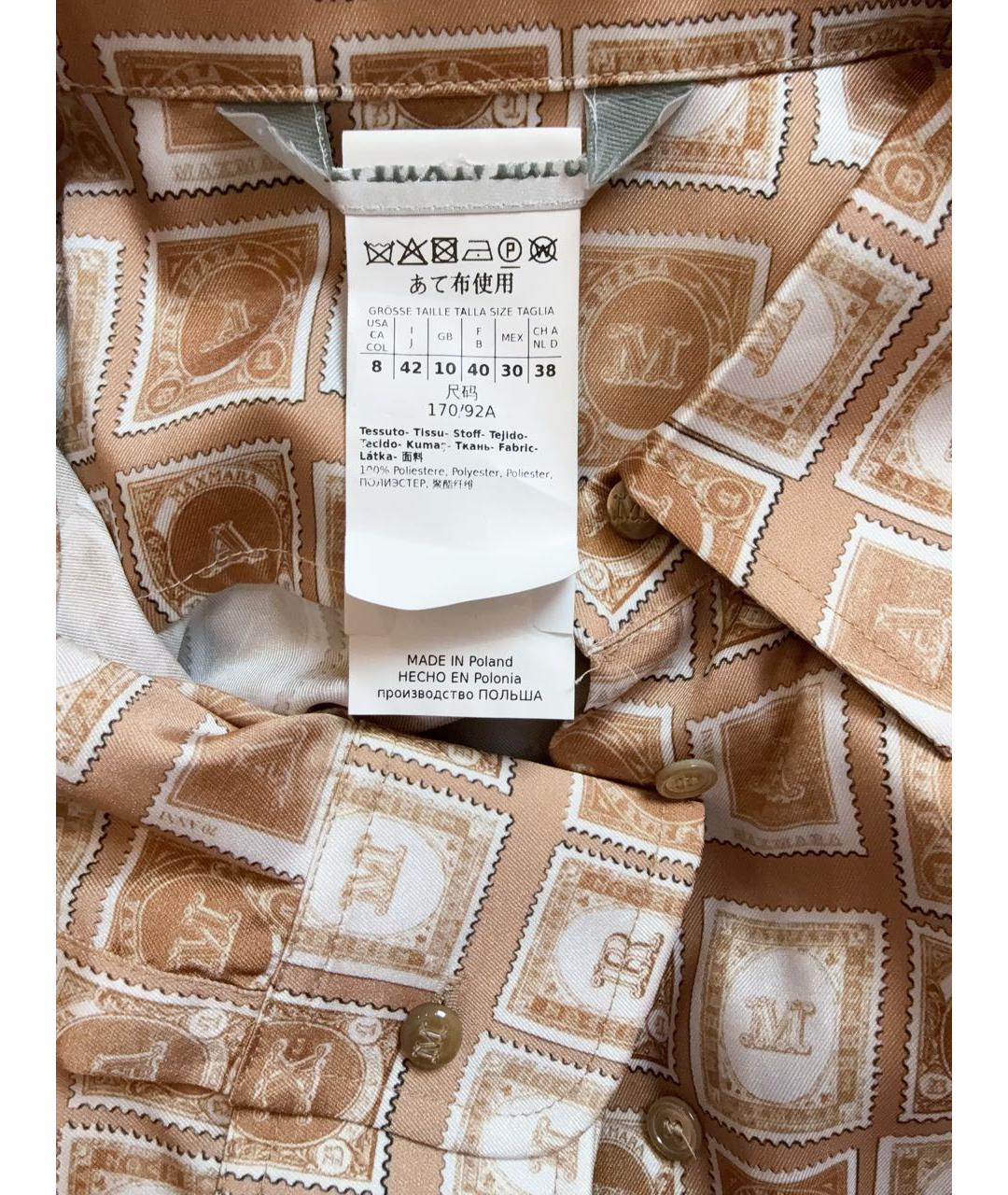 MAX MARA Бежевое полиэстеровое коктейльное платье, фото 3