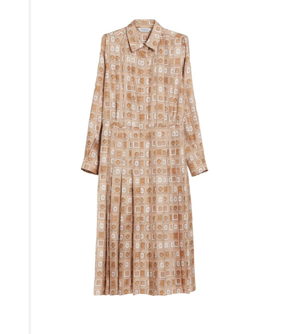 MAX MARA Бежевое полиэстеровое коктейльное платье, фото 9