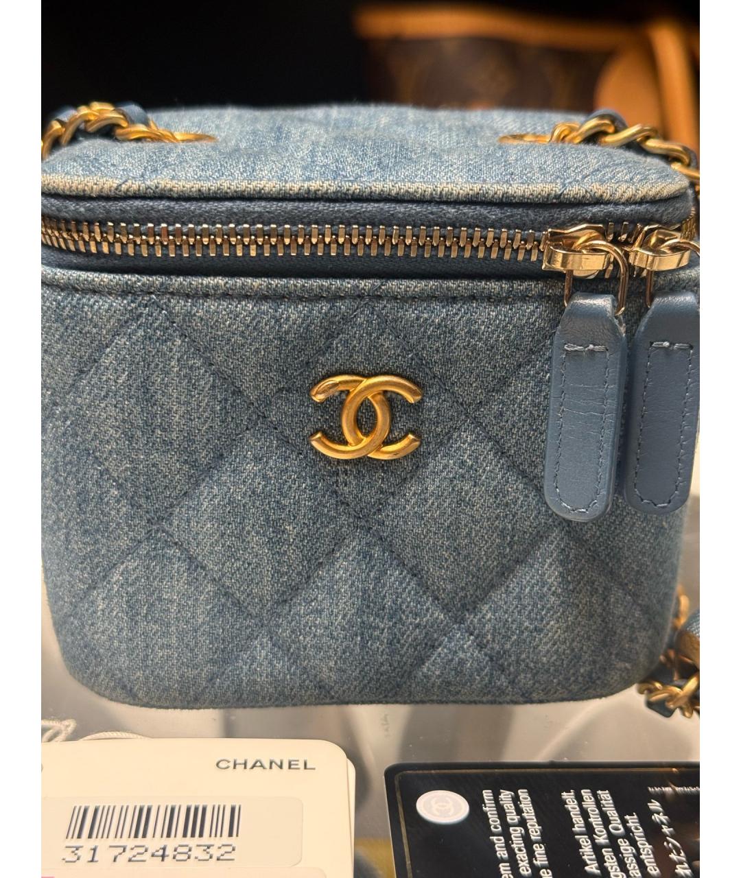 CHANEL Синяя деним сумка через плечо, фото 3