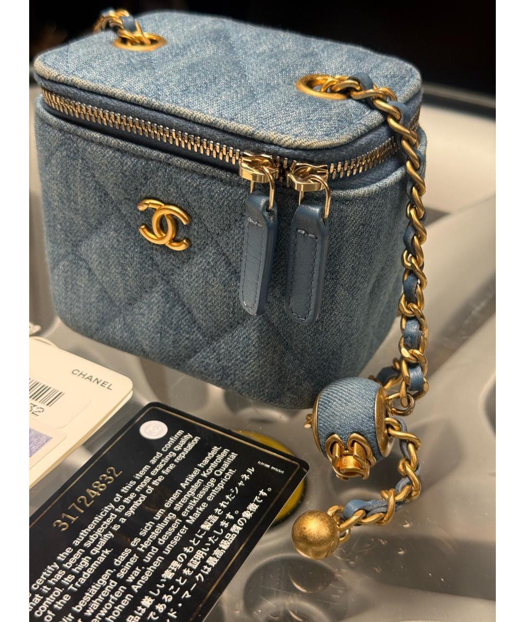 CHANEL Синяя деним сумка через плечо, фото 2