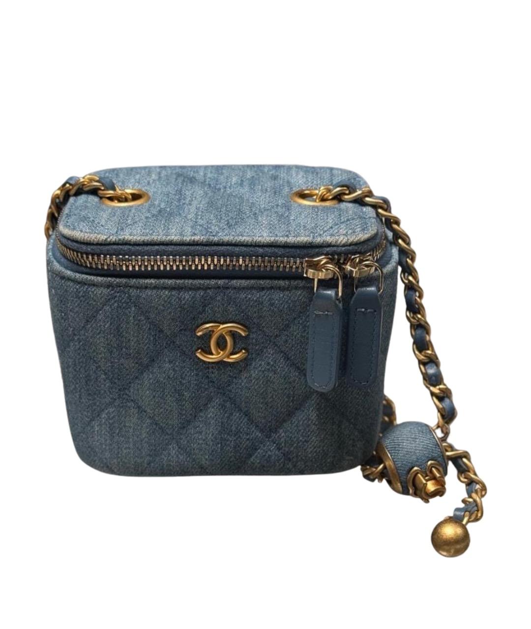CHANEL Синяя деним сумка через плечо, фото 1