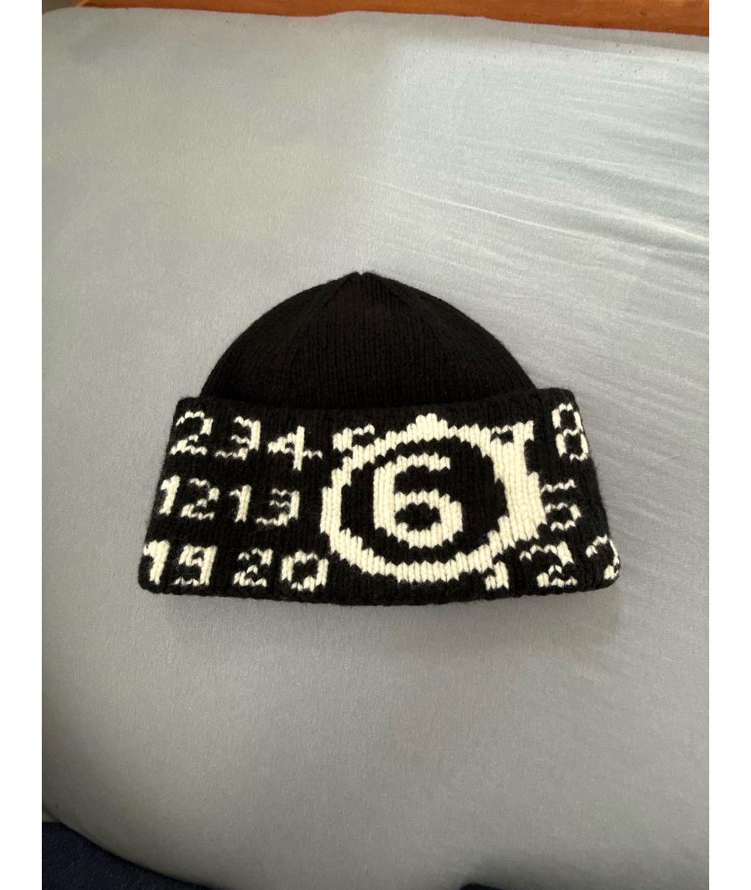 MM6 MAISON MARGIELA Черная шерстяная шапка, фото 7