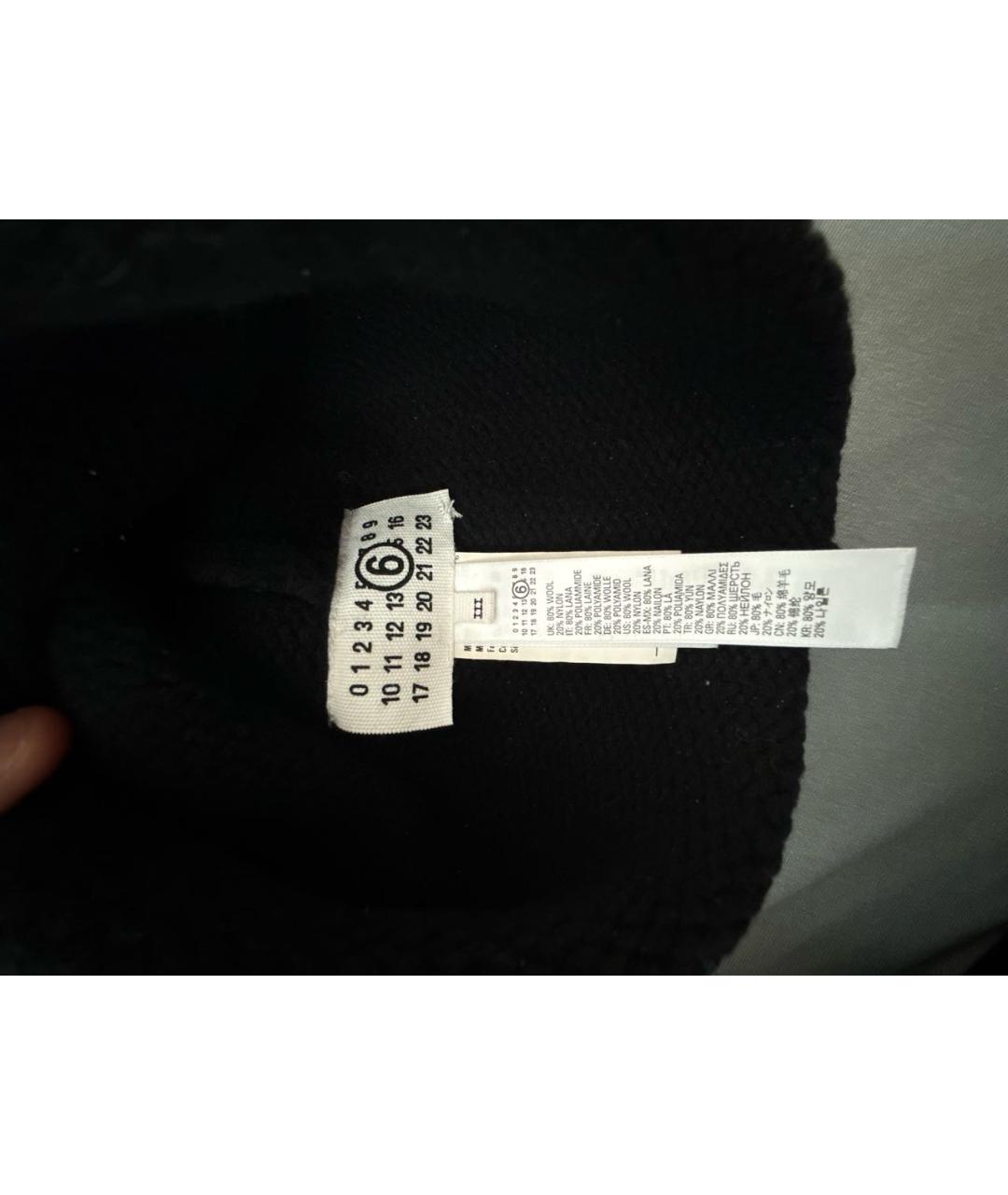 MM6 MAISON MARGIELA Черная шерстяная шапка, фото 3