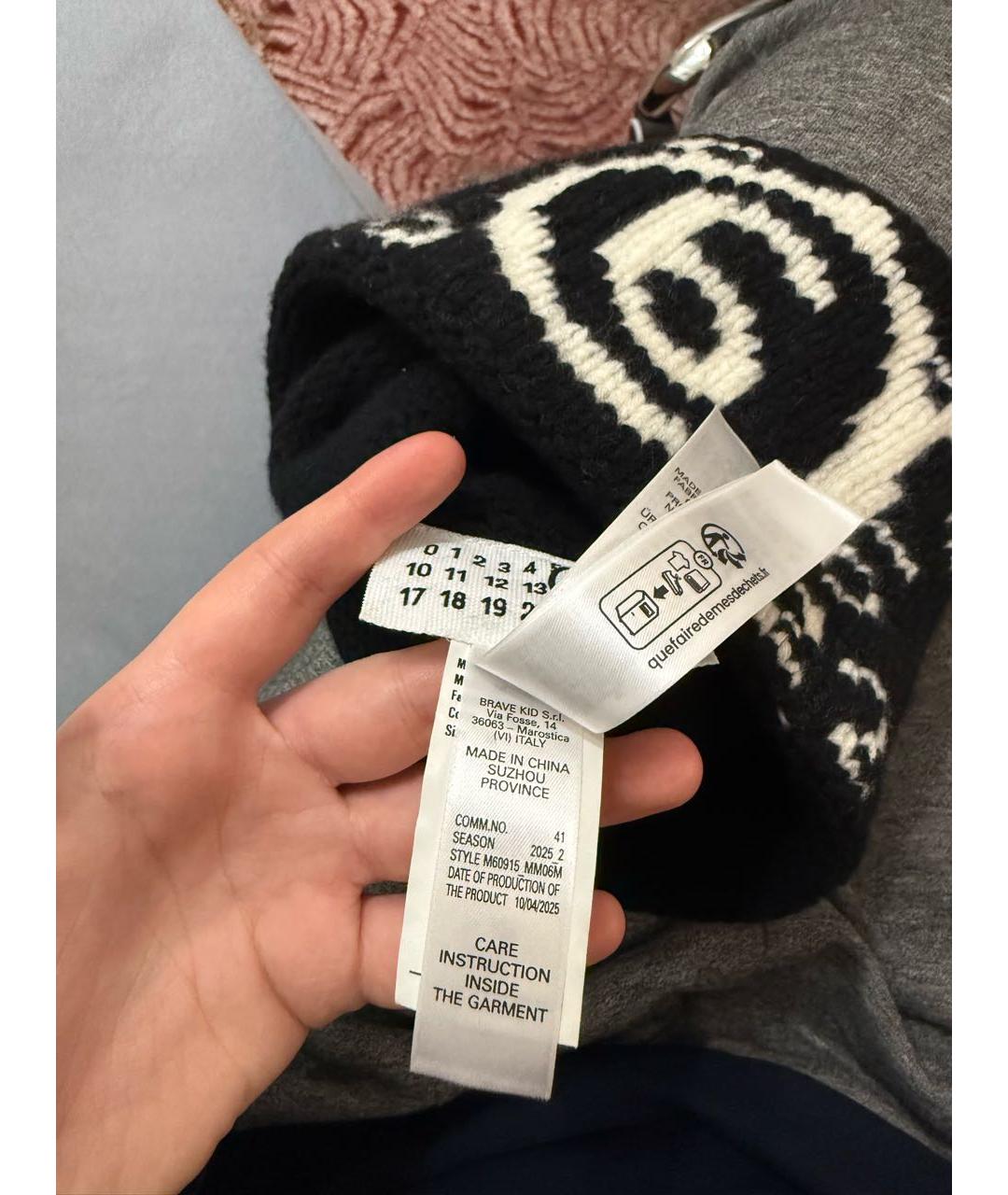 MM6 MAISON MARGIELA Черная шерстяная шапка, фото 5