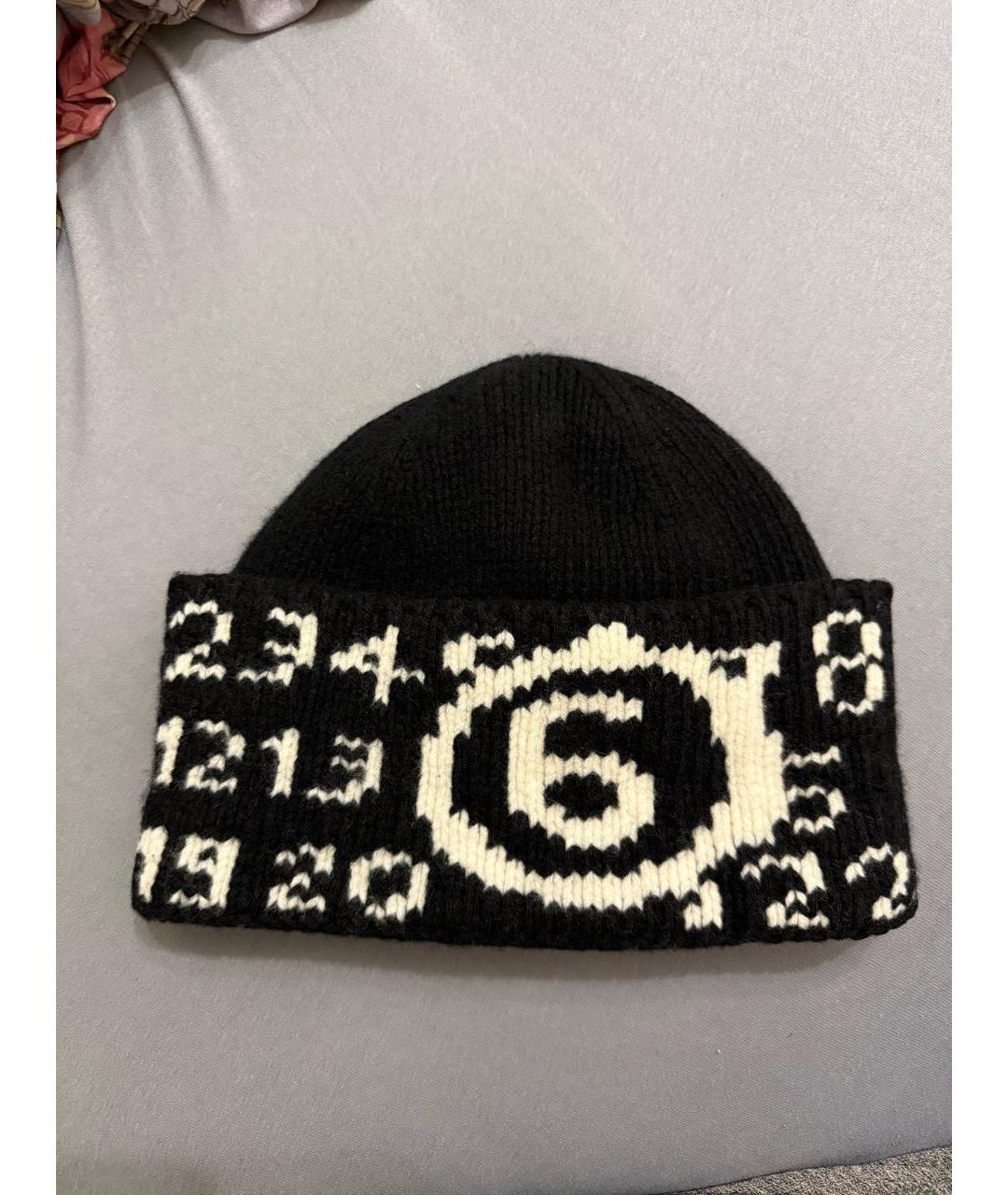 MM6 MAISON MARGIELA Черная шерстяная шапка, фото 6
