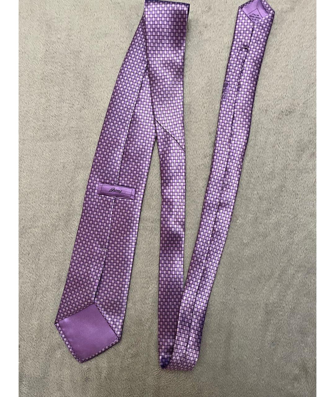 BRIONI Фиолетовый шелковый галстук, фото 3