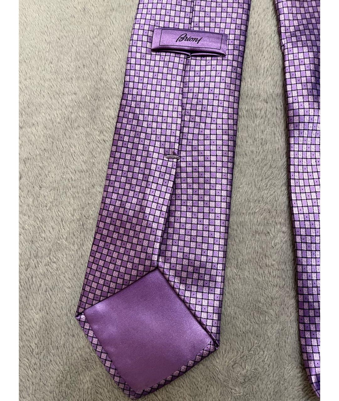 BRIONI Фиолетовый шелковый галстук, фото 5