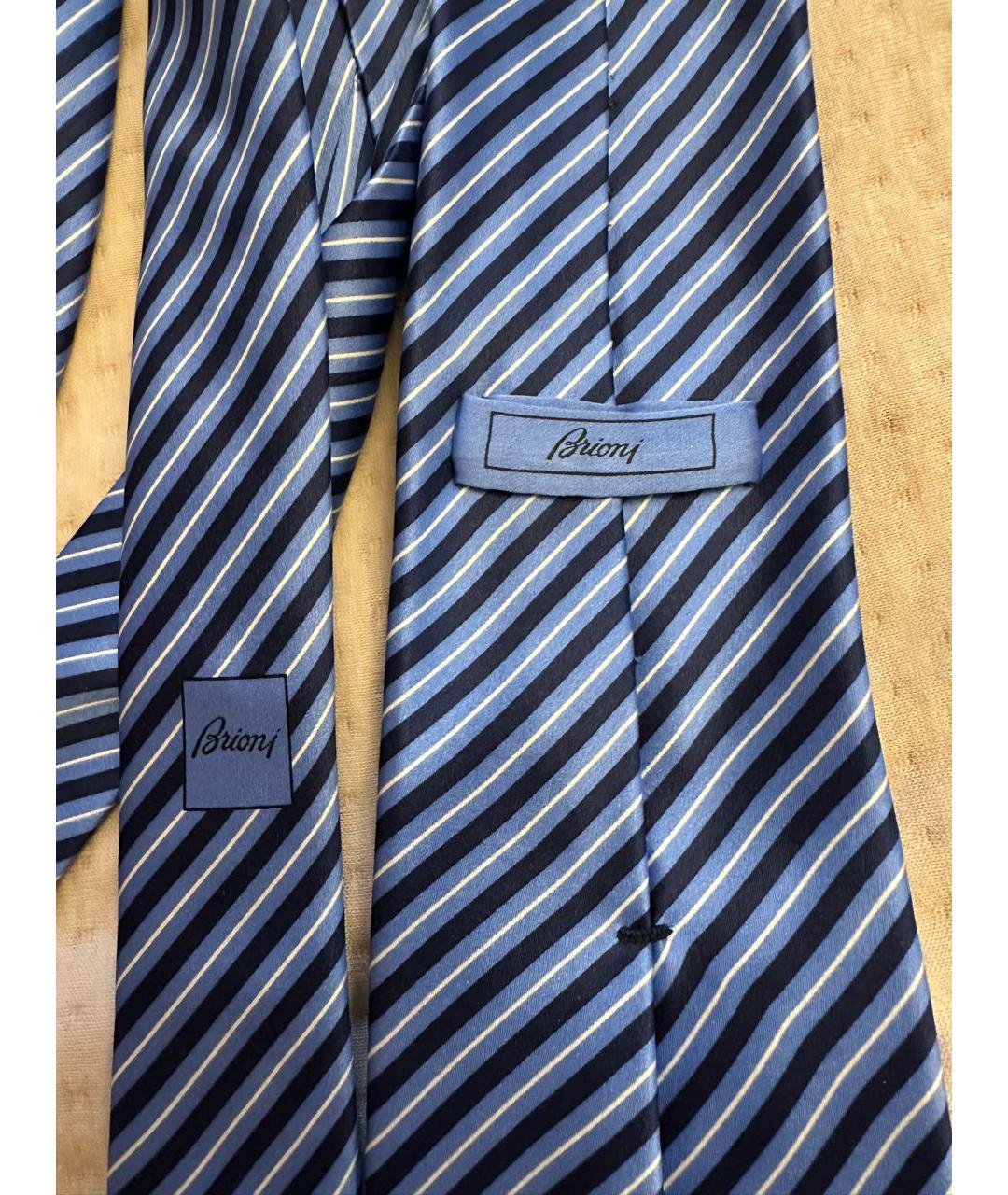 BRIONI Синий шелковый галстук, фото 2