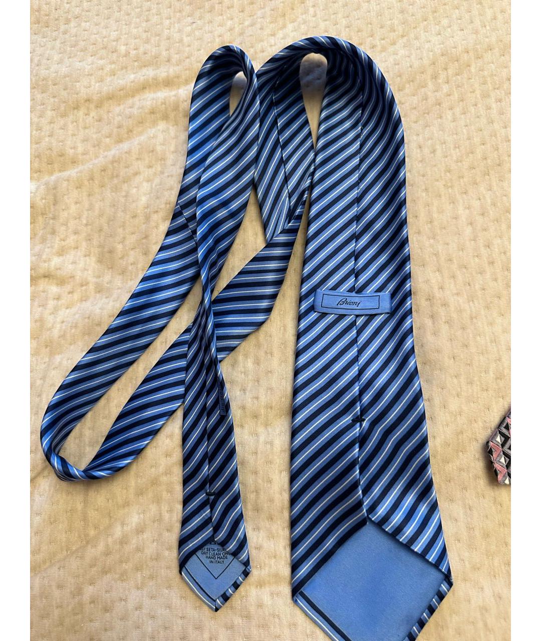 BRIONI Синий шелковый галстук, фото 3