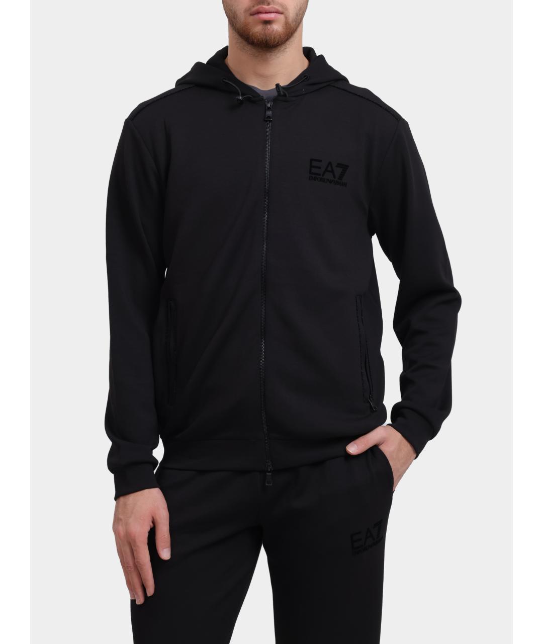 EA7 Черный полиэстеровый джемпер / свитер, фото 5