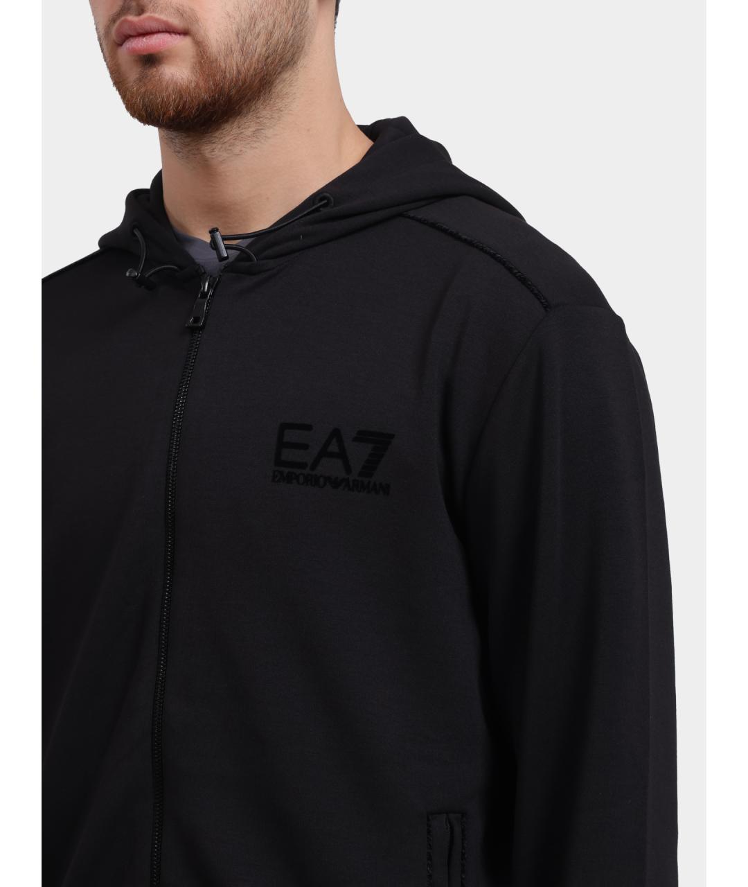 EA7 Черный полиэстеровый джемпер / свитер, фото 3