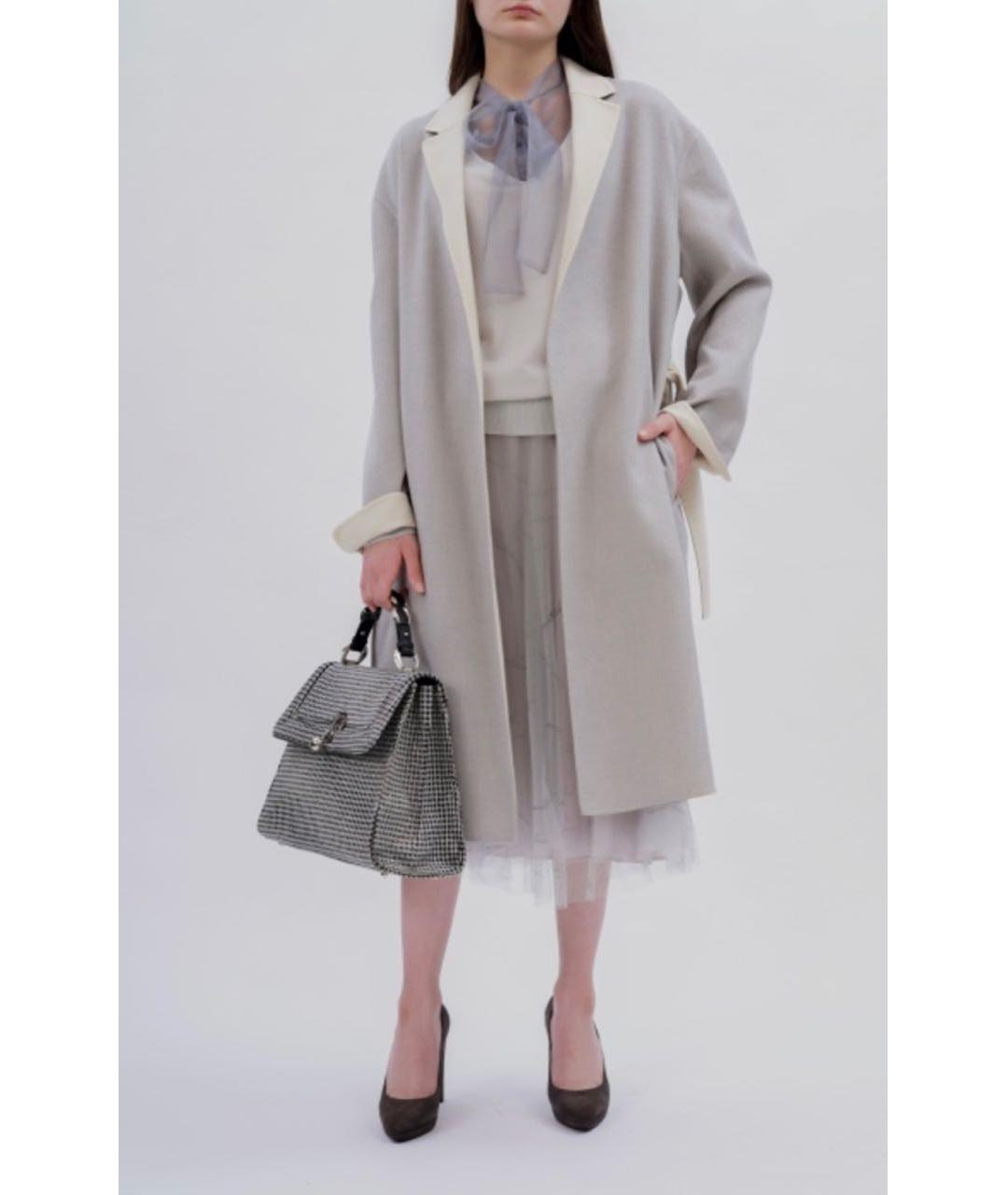 FABIANA FILIPPI Серое шерстяное пальто, фото 2