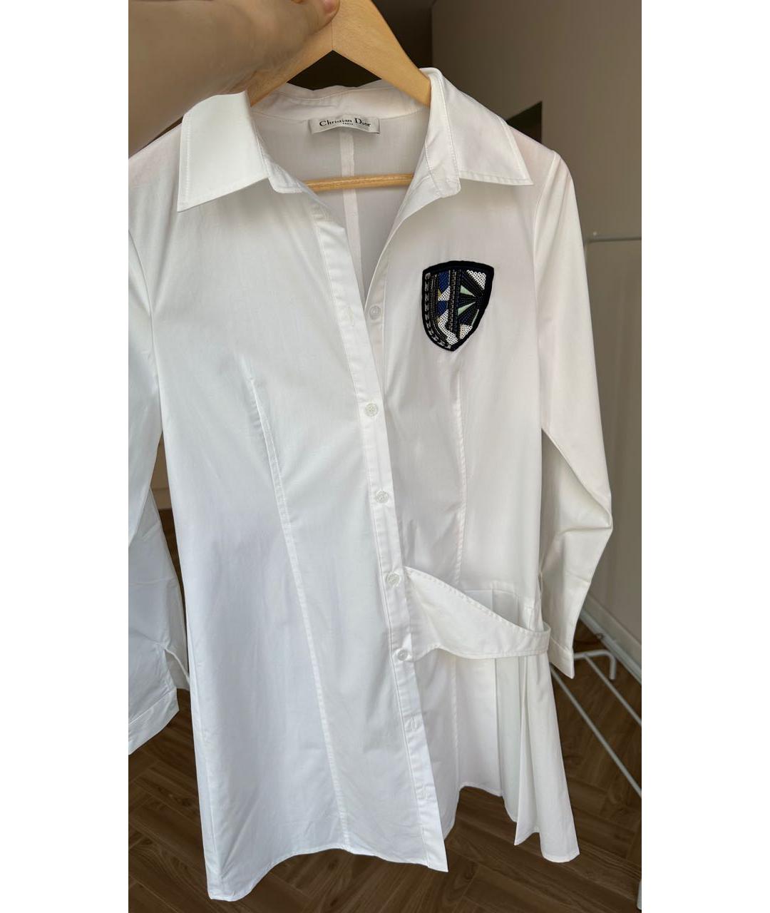 CHRISTIAN DIOR Белая хлопко-эластановая рубашка, фото 6