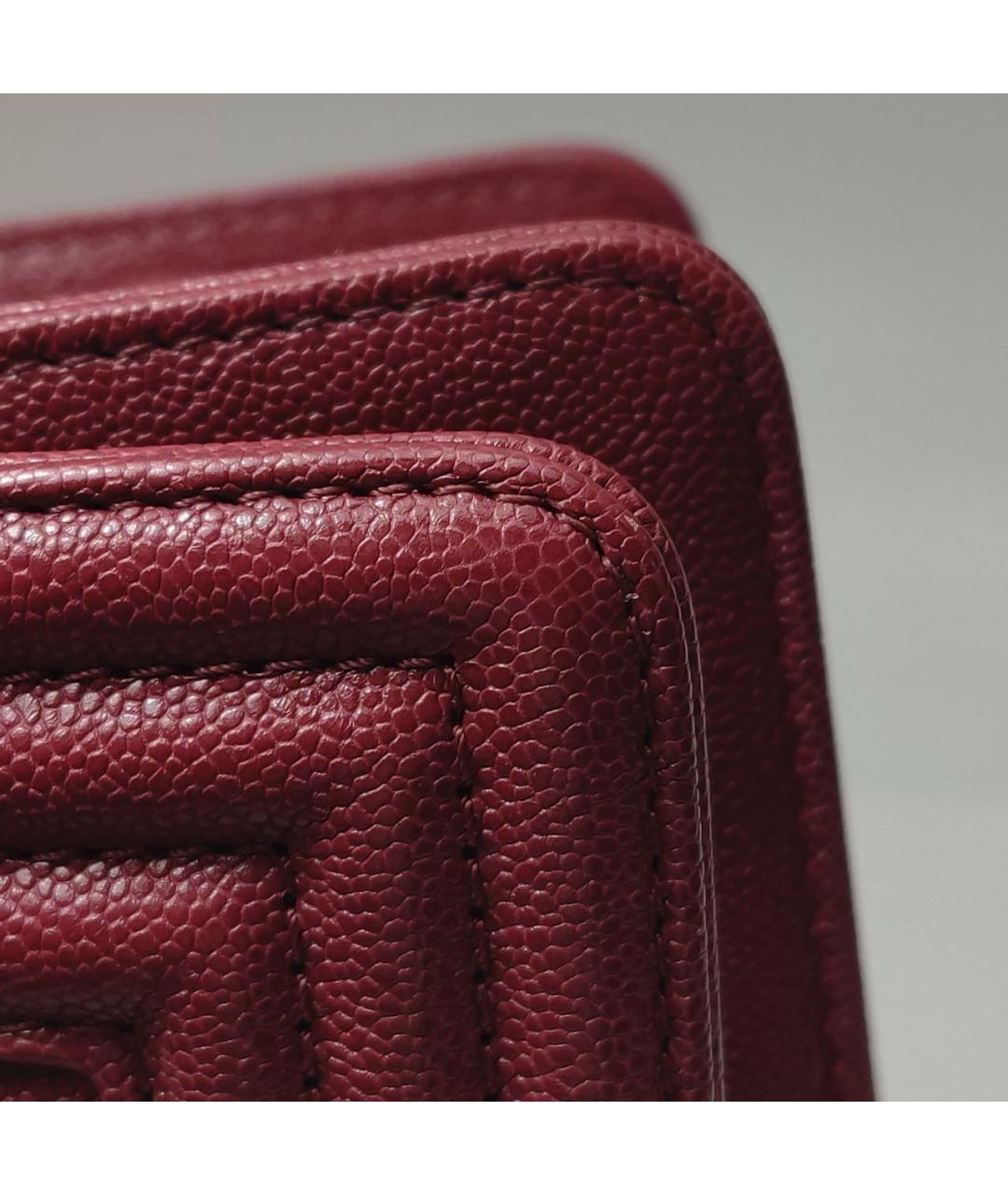 CHANEL Бордовая кожаная сумка через плечо, фото 8