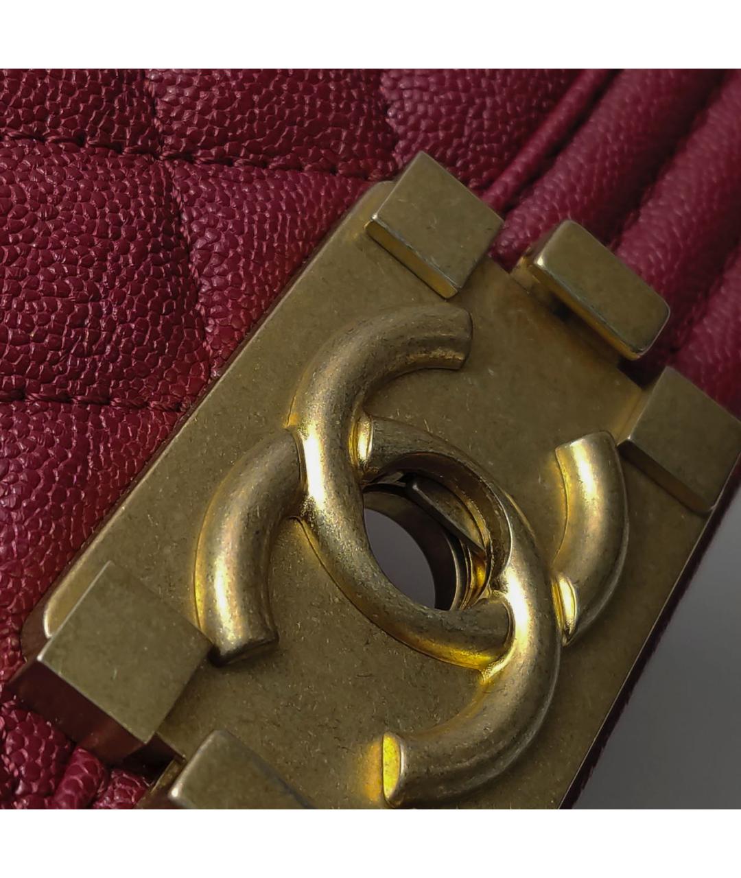 CHANEL Бордовая кожаная сумка через плечо, фото 6
