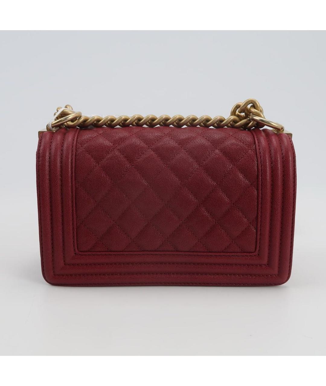 CHANEL Бордовая кожаная сумка через плечо, фото 3
