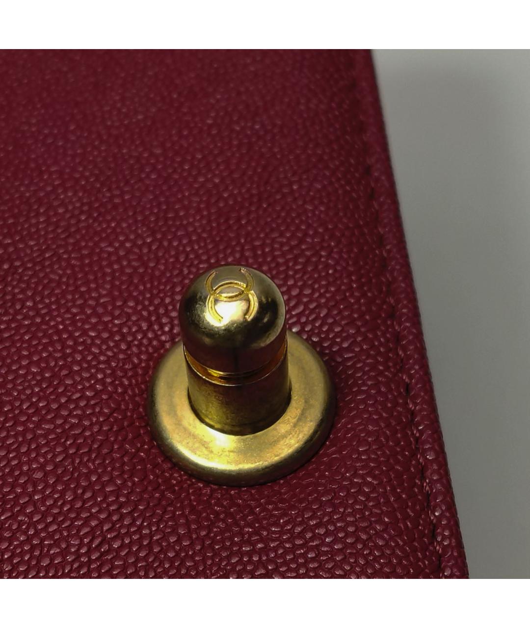 CHANEL Бордовая кожаная сумка через плечо, фото 7