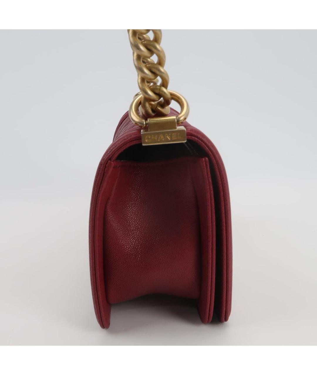 CHANEL Бордовая кожаная сумка через плечо, фото 2